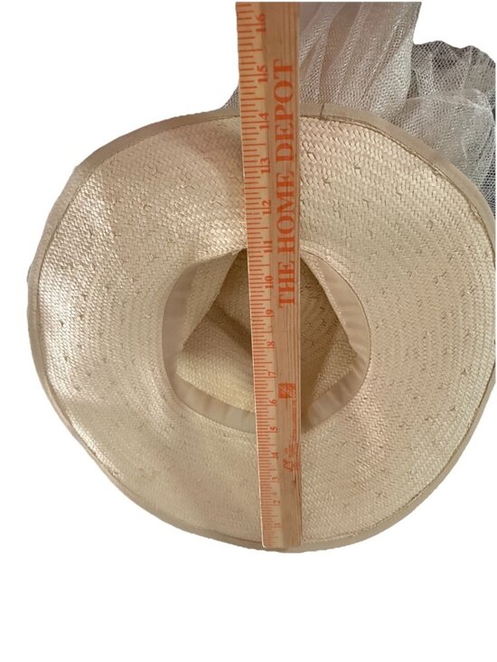 VTG Elsie Massey Victorian Edwardian Touring Hat Lace Short Train Feathers Beads